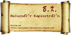 Beluzsár Kapisztrán névjegykártya